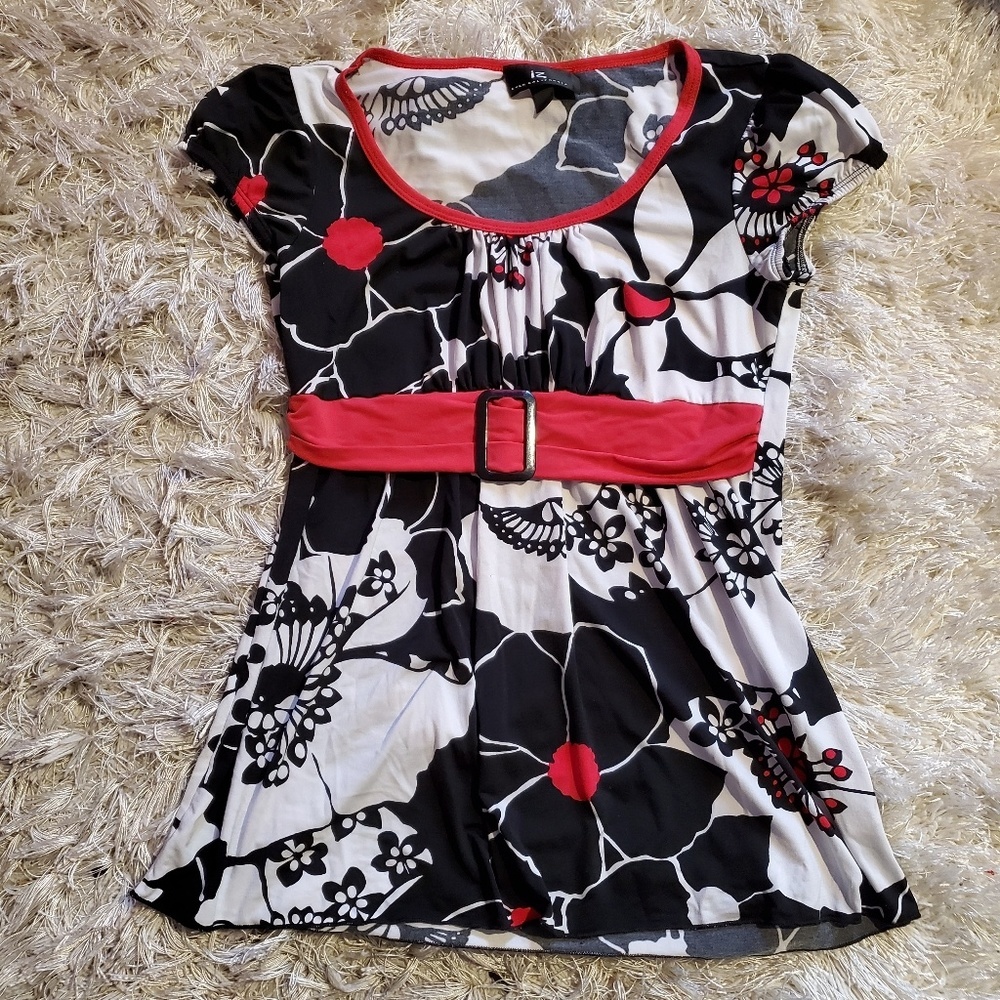 B2G1 FREE, Flower print dress shirt